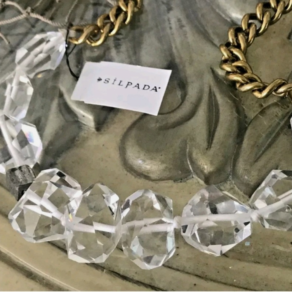 Silpada Crystal Rocks Brass Necklace